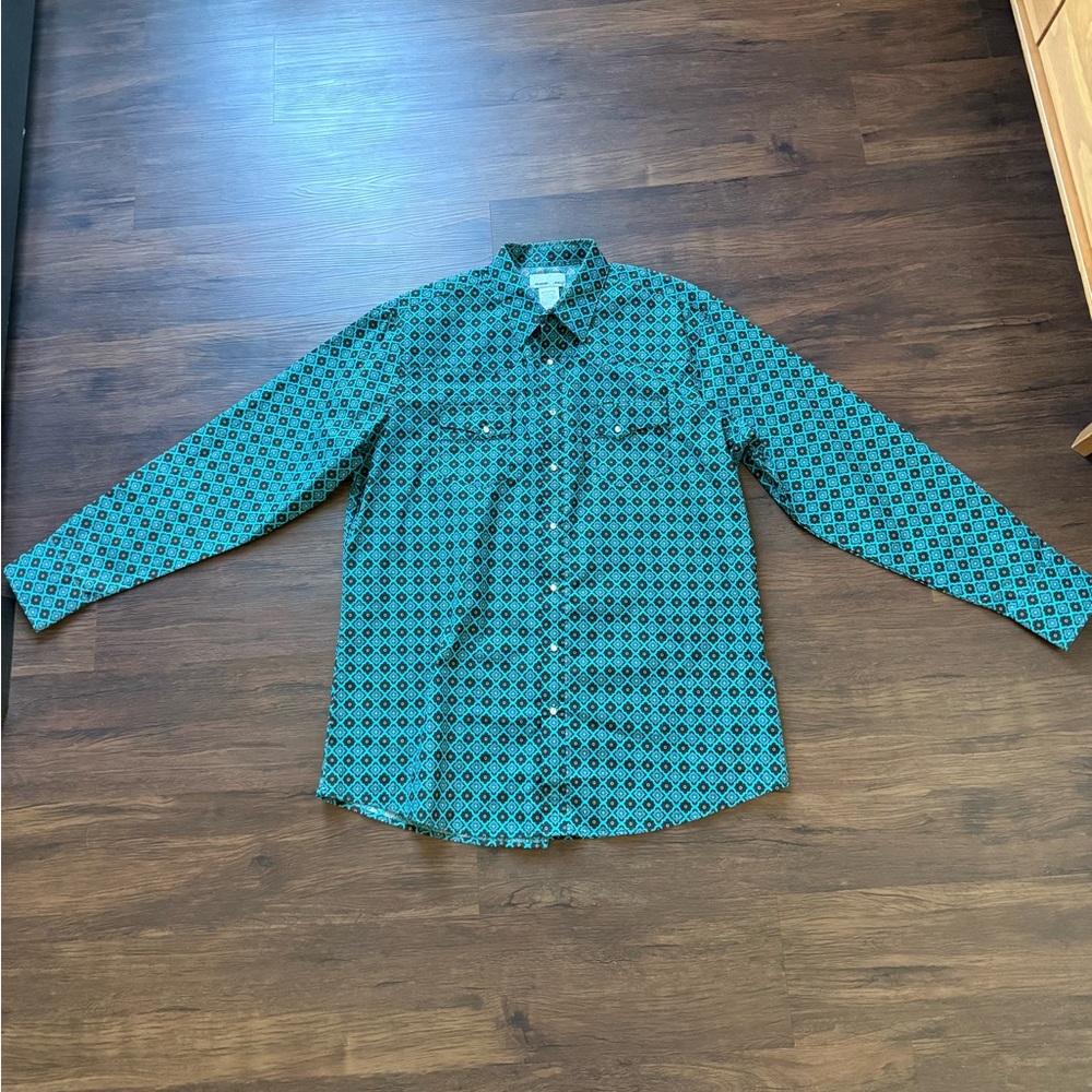 Vintage Wrangler Rancher Pearl Snap Button Down